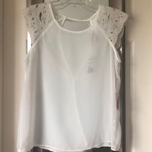 NWT Forever 21 Lacy Surplice-Back Top